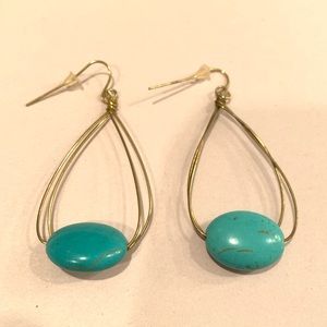 Teal stone earrings